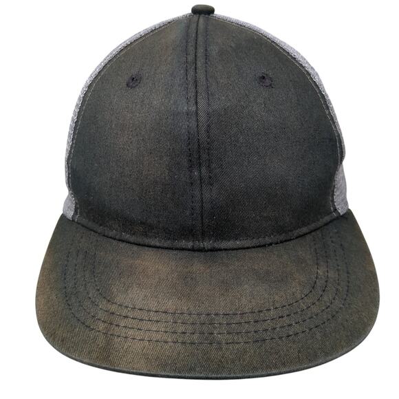 Army Crew Snapback Trucker Hat Black One Size Adjustable Mesh Back Vented Holes - Picture 1 of 9